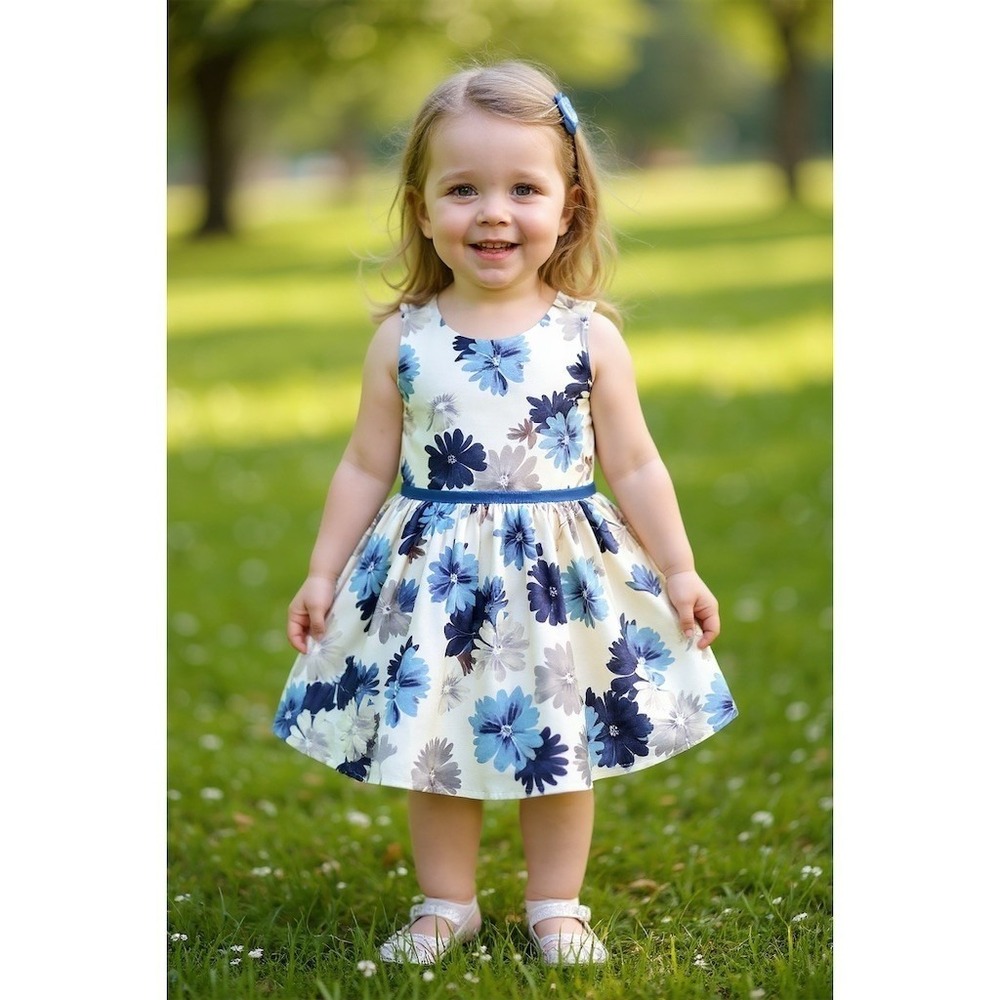 Pippa & Julie Dress Girls Sz 5 Ivory Floral Fit & Flare Party Knee tulle wedding